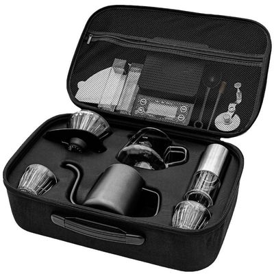 Εγχειρίδιο καφετιέρας σταγονιού από ανοξείδωτο χάλυβα για εξωτερικούς χώρους περιλαμβάνει τριβέλι και αδιάβροχο δοχείο