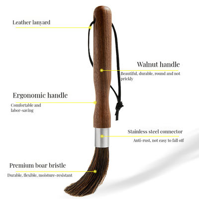 Σπίτι Κουζίνα Ξύλινη μηχανή καφέ Καθαριστική βούρτσα με μακρύ λαβή και μετρητή κουτάλι