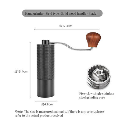 Αχτίστρο ξύλινου καφές Μετρητής περιστροφικού τροχού Ρετρό χειροκίνητη μηχανή καφέ μηχανή Εργαλεία κουζίνας Μαύρο