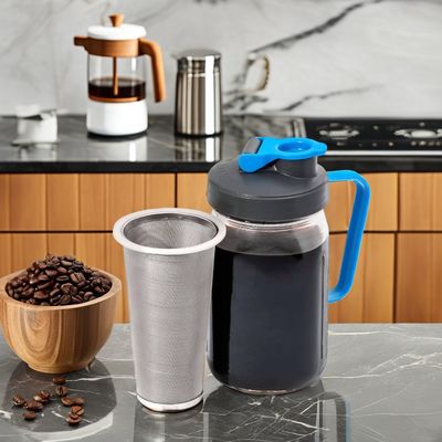 64 OZ Glass Mason Jar Cold Brew Coffee Maker με φίλτρο από ανοξείδωτο χάλυβα