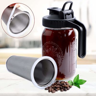 64 OZ Glass Mason Jar Cold Brew Coffee Maker με φίλτρο από ανοξείδωτο χάλυβα