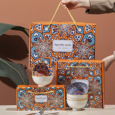 Κεραμικά πιάτα και μπολ για την οικιακή κουζίνα Στρογγυλοφόρα μποέμικη πορσελάνη