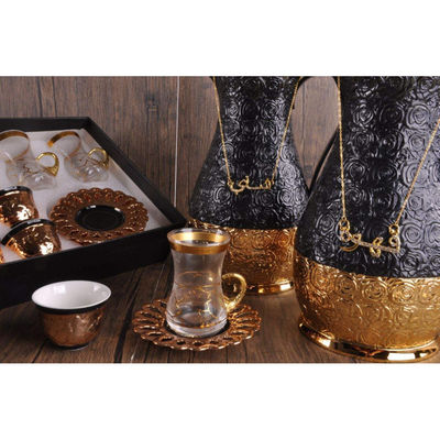 Εφοδιασμένο γυάλινο φλιτζάνι τσαγιού και πιάτο εξατομικευμένα κεραμικά δοχεία καφέ κούπα σετ