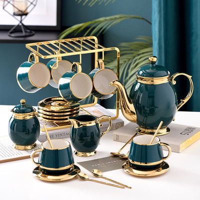 Εφοδιασμένο ποτό τύπου χρυσού Edge Afternoon Tea Set για πολυτελή καφέ και τσάι παρασκευή