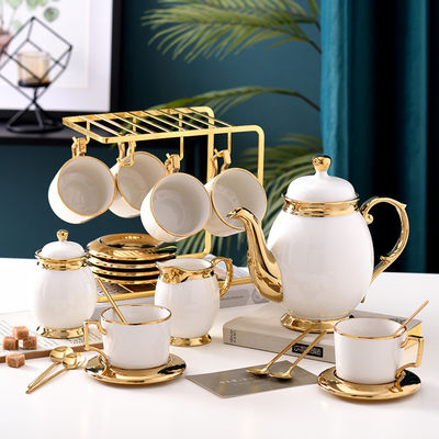 Εφοδιασμένο ποτό τύπου χρυσού Edge Afternoon Tea Set για πολυτελή καφέ και τσάι παρασκευή