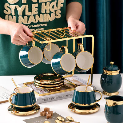 Εφοδιασμένο ποτό τύπου χρυσού Edge Afternoon Tea Set για πολυτελή καφέ και τσάι παρασκευή