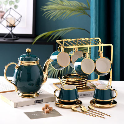 Εφοδιασμένο ποτό τύπου χρυσού Edge Afternoon Tea Set για πολυτελή καφέ και τσάι παρασκευή