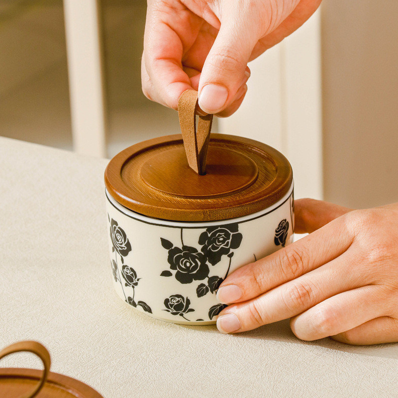 Αντικέ στυλ Φλωρικά κεραμικά βάζα για αποθήκευση στην κουζίνα και διακόσμηση σπιτιού 200 ml