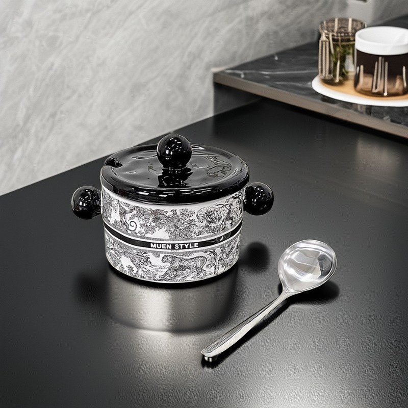 Βίντετζ Pinellia Flower Κερματικό Κούπελο Αμερικανικού Στυλ και Μικροκυματοκύκλωμα δοχείο τροφίμων