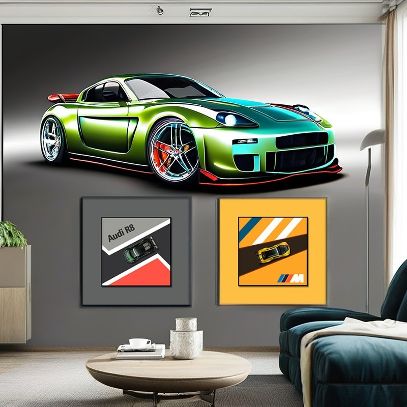 Τέχνη Θέμα Σύνθεμα Mural αυτοκινήτου για το υπνοδωμάτιο των παιδιών και βεράντα Προσθέστε ένα Pop της τέχνης στο χώρο σας