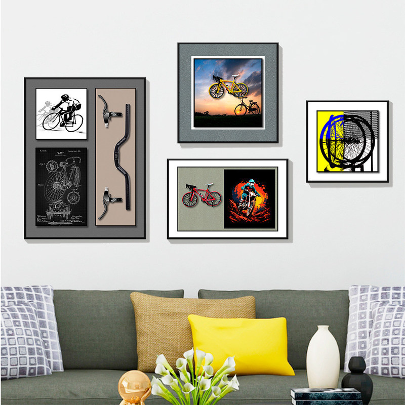 ΚΡΙΣΤΑΛΙΚΗ ΚΑΤΑΣΜΟΥΣΗ Σύγχρονη σύγχρονη 3D Τέχνη τοίχου ποδηλάτου για κομψό σαλόνι