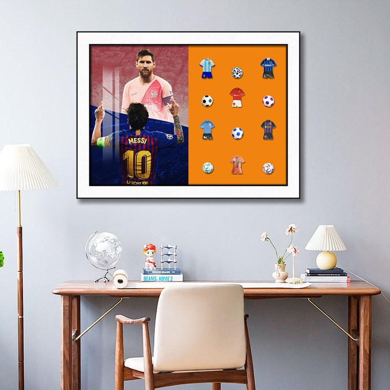 Σύγχρονος Lionel Messi 3D Πίνακες καμβά αστέρα ποδοσφαίρου για το καθιστικό
