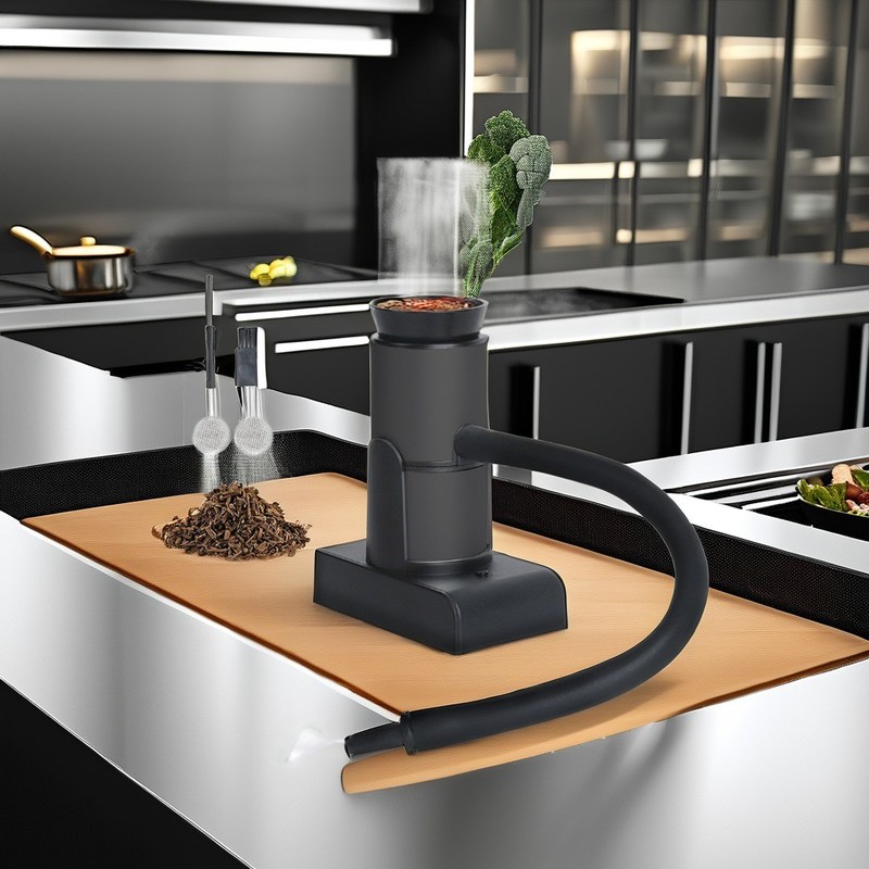 Σύνθετο εργαλείο κουζίνας για την εμφύτευση καπνού από ξύλο σε πιρούνια