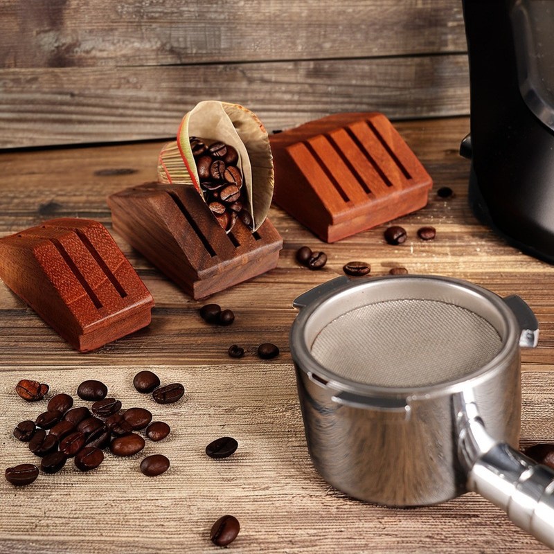 Χάλυβα Σιλικόνη Εικονίδιο Γογγύλινο ξύλο 58mm Κρατητής φίλτρου τσαγιού Espresso για εργαλεία τσαγιού καφέ