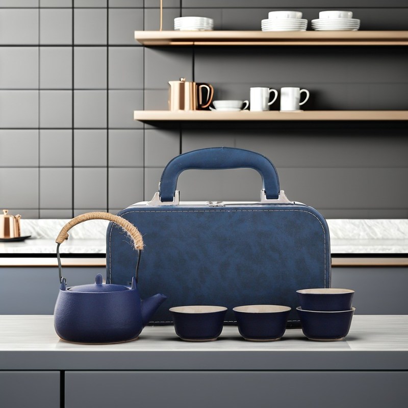 Βιώσιμο κεραμικό σετ τσαγιού με φορητά επαναχρησιμοποιήσιμα τσαγιέρα και προσαρμόσιμο λογότυπο