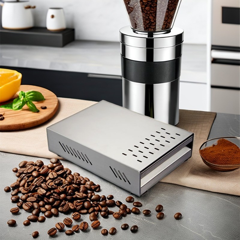 Κλασικό σχήμα σακούλας Knock Box συρτάρι πάχυντος δοχείο από ανοξείδωτο χάλυβα για καφέ