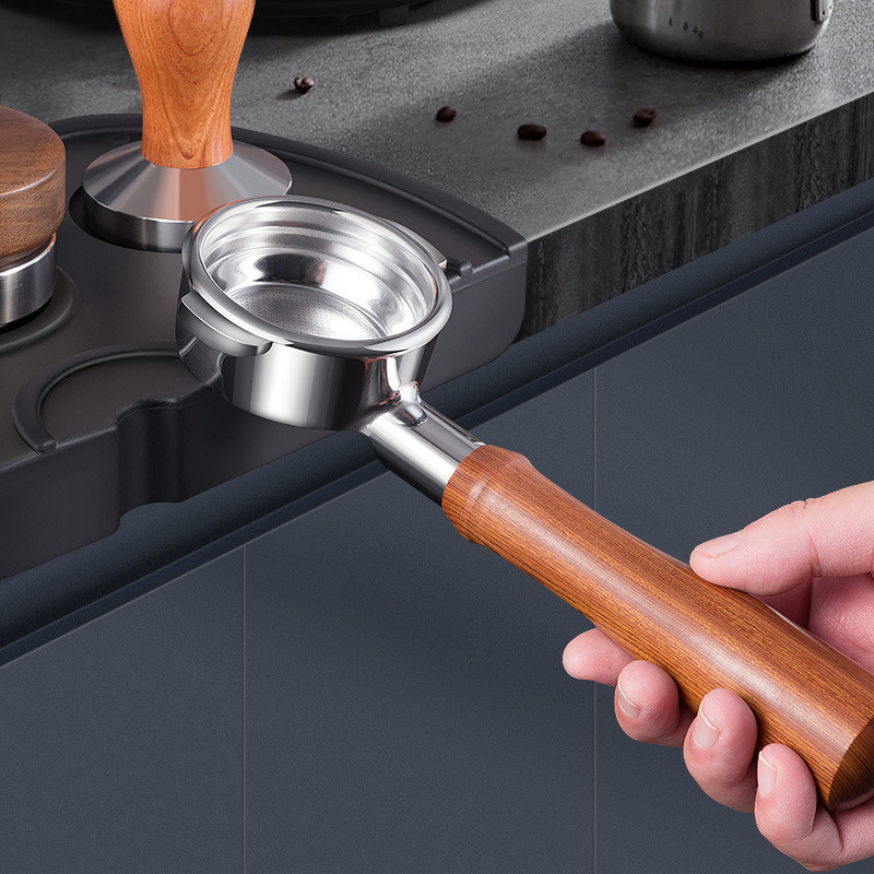 Πίεση σκόνης καφέ 51MM 58MM Μαγνητικό δαχτυλίδι δοσολογίας ξύλου για υπηρεσίες τροφίμων takeaway