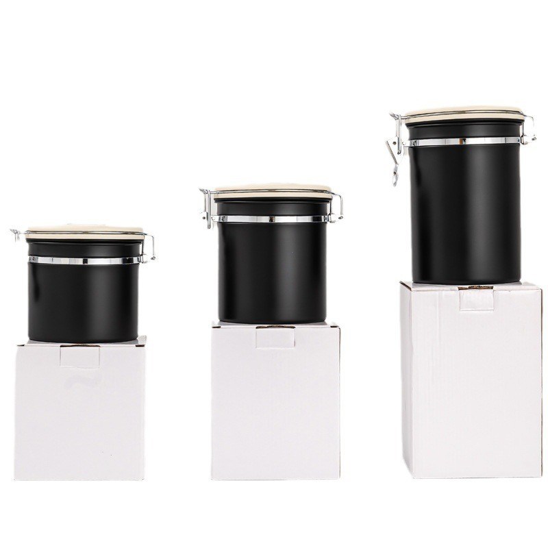 Συσκευή Αποθήκευσης Τροφίμων Σύγχρονη κονσέρβα καφέ από ανοξείδωτο χάλυβα 304 με αναπνευστική διατήρηση