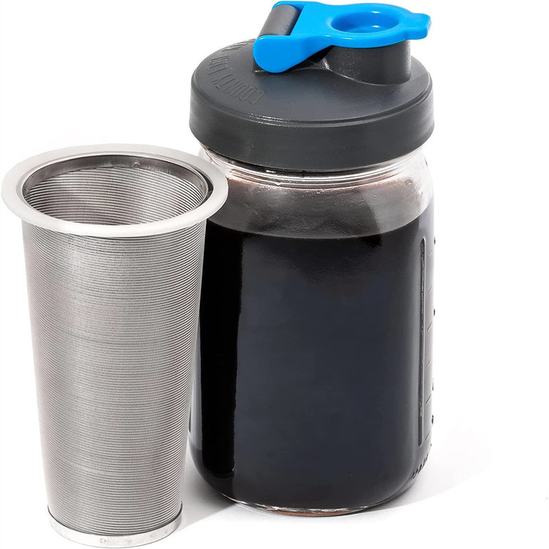 64 OZ Glass Mason Jar Cold Brew Coffee Maker με φίλτρο από ανοξείδωτο χάλυβα